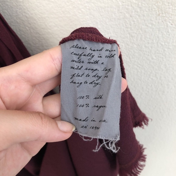 RAQUEL ALLEGRA Off Shoulder Shirred Tiered Midi Dress in Plum - Picture 9 of 9